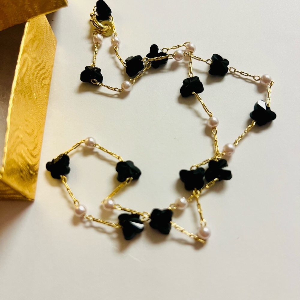 Vintage Gold and Black Butterfly Necklace🦋